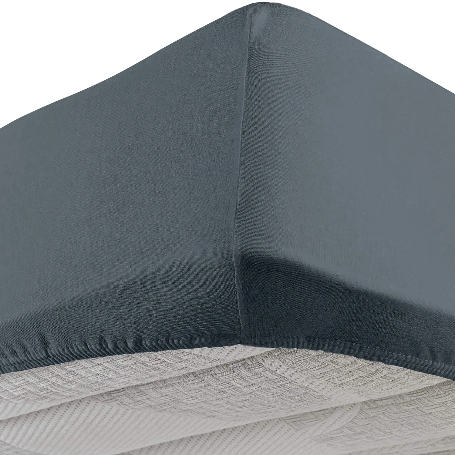 lenzuolo jersey stretch color blu polvere angolare
