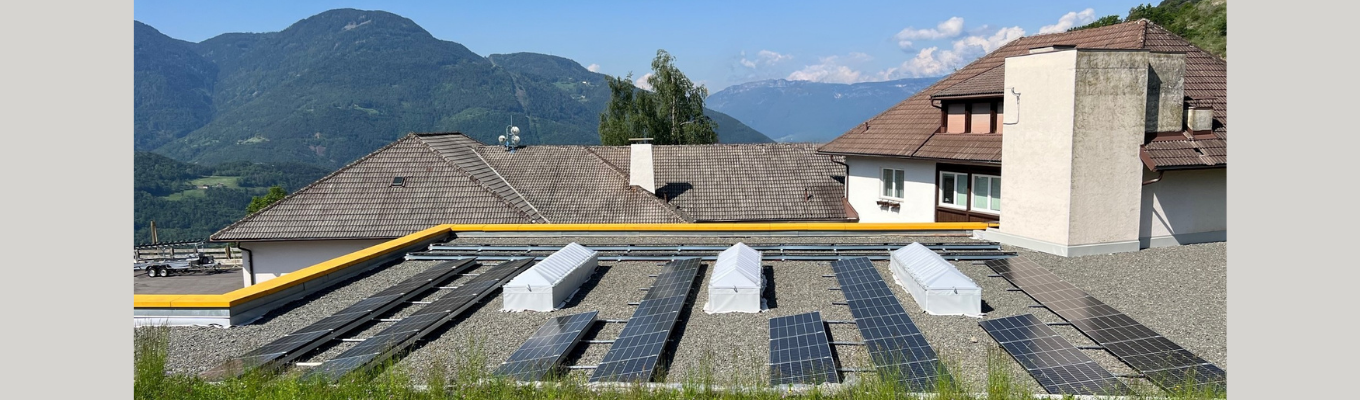 Solar panels at the DaunenStep site in Auna di Sotto