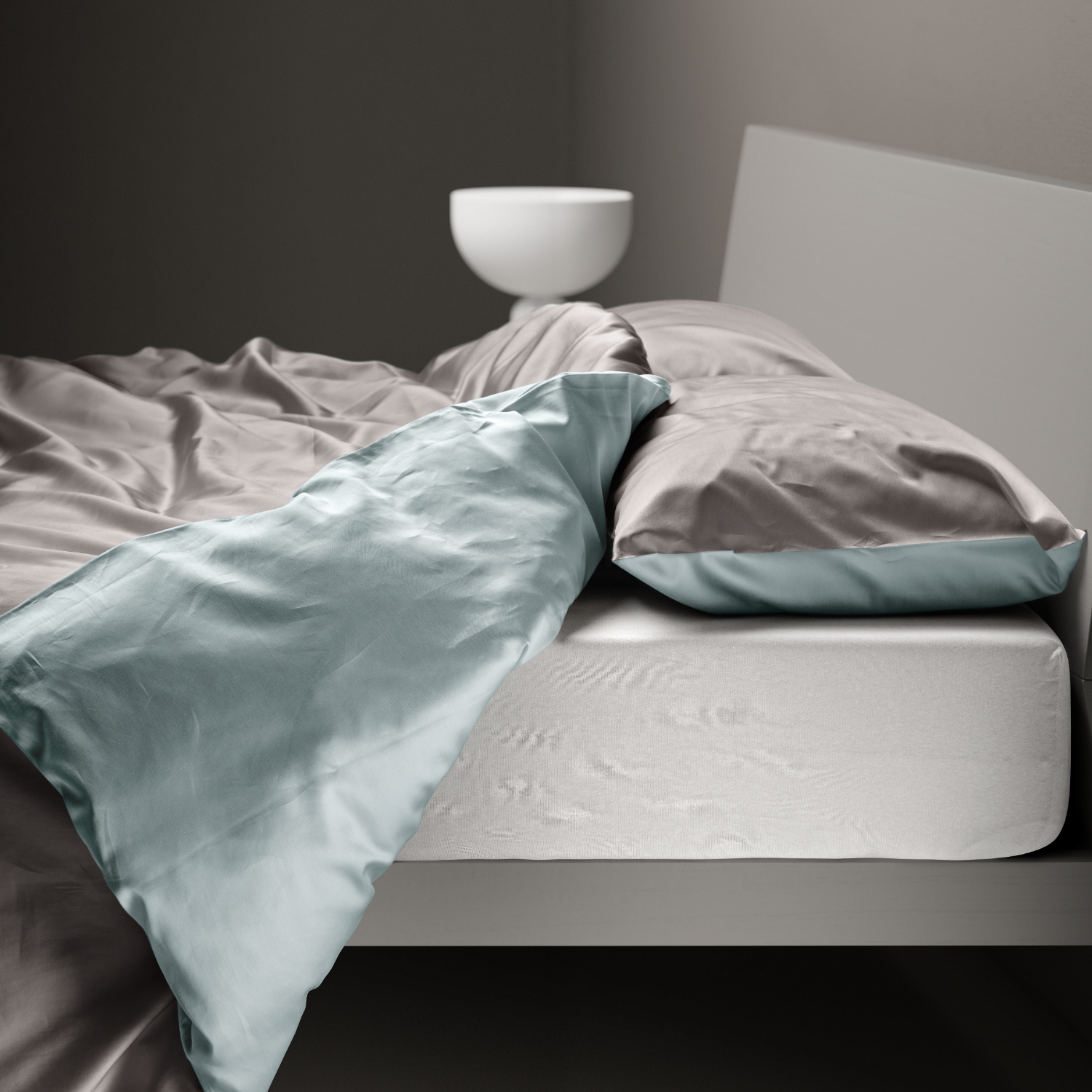 Zweifärbige Satin-Bettdeckenbezug - Oasi Kiss