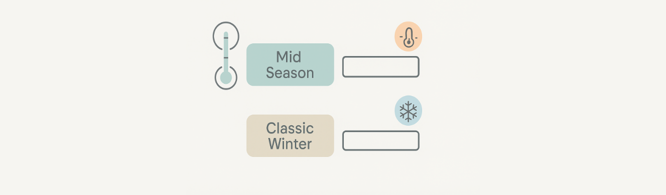 Scala calore piumini per bambini: Mid Season e Classic Winter