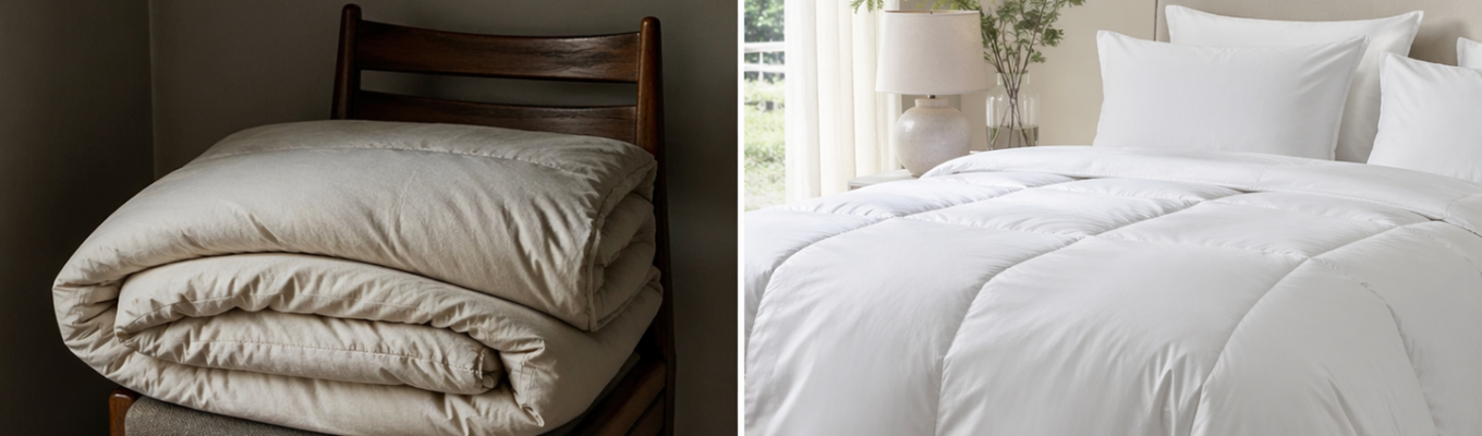 Piumino nuovo più fresco e igienico rispetto a un piumino vecchio da ricondizionare