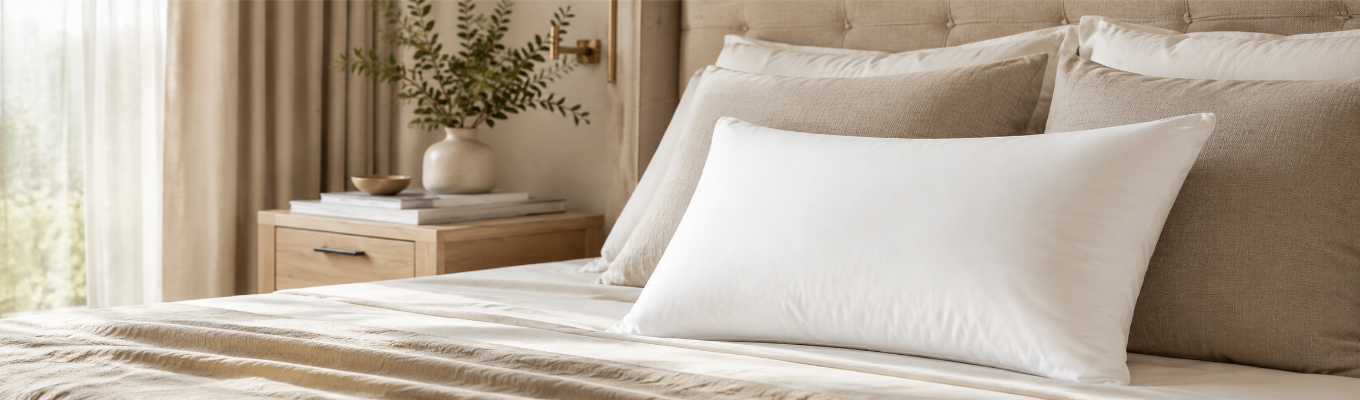 Cuscino DaunenStep su letto elegante per una guida alla scelta del cuscino giusto