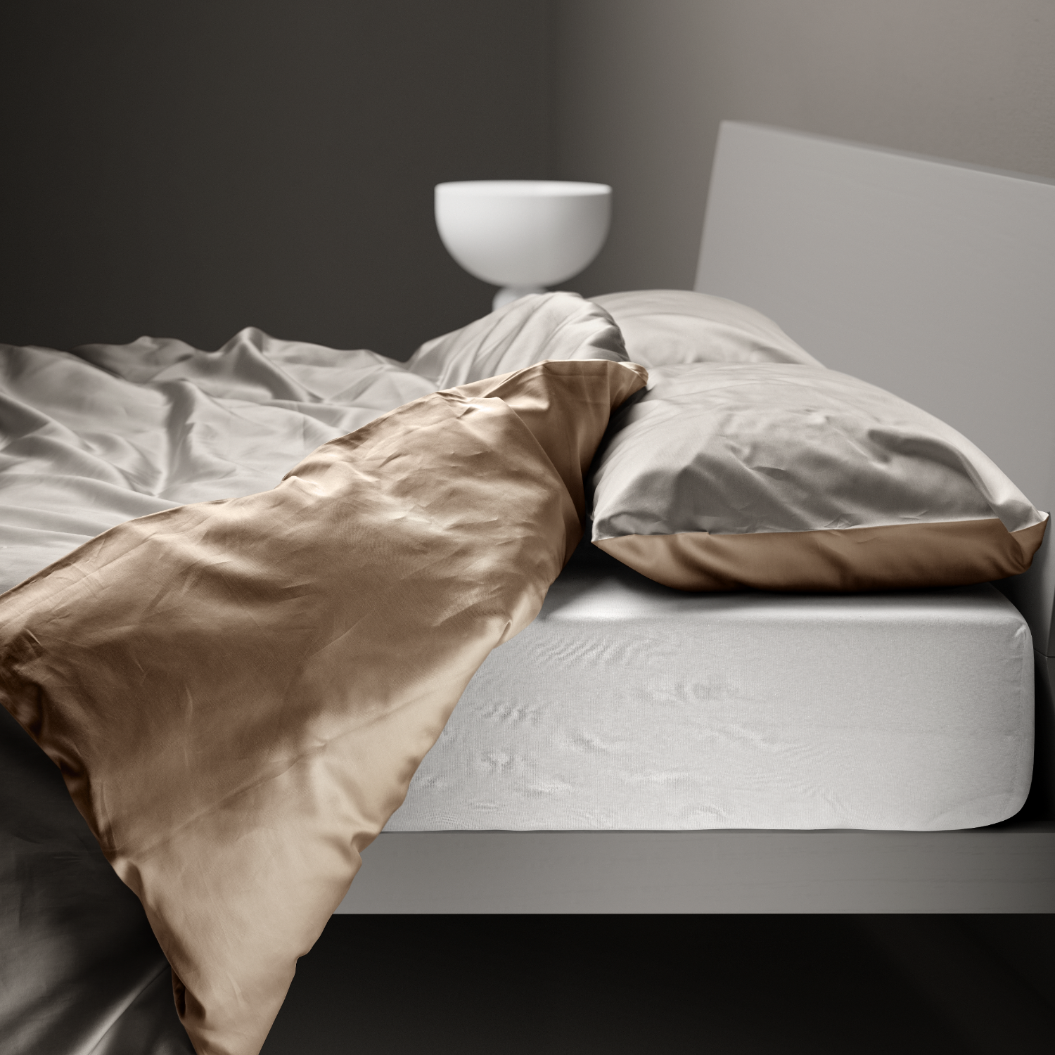 Zweifärbige Satin-Bettdeckenbezug - Oasi Kiss